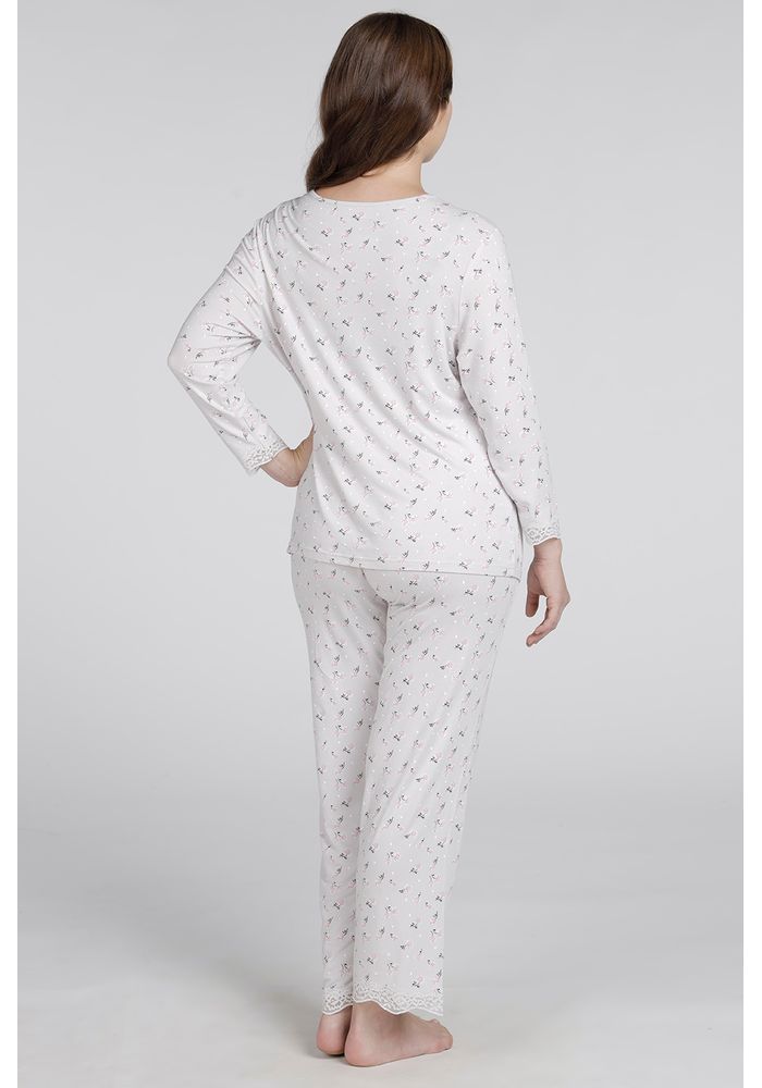 Pijama Maternal Gris Viscosa