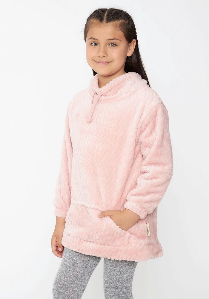 Poleron Corderito Coral Fleece Kids Mujer