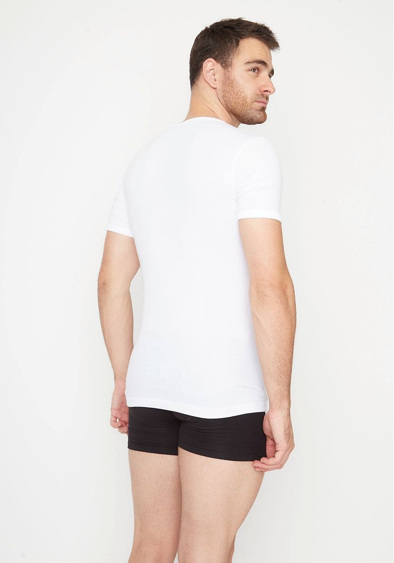 CAMISETA MANGA CORTA ESCOTE V ALGODON | Kaysershop