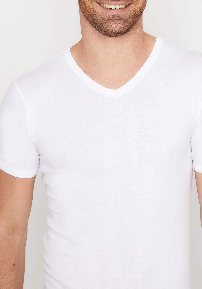 CAMISETA MANGA CORTA ESCOTE V ALGODON | Kaysershop