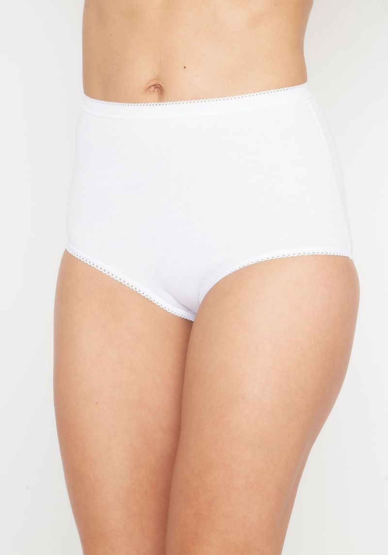 Calzón Tiro Alto Algodón Blanco Mujer Kayser