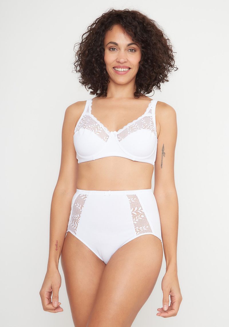 Calzón Tiro Alto De Algodón Para Mujer En Blanco Kayser